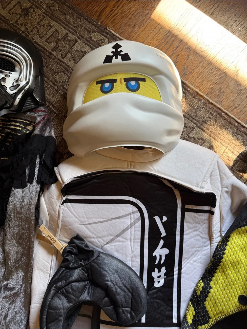 3 White Ninja Costume Set with Helmet - Kids Costumes